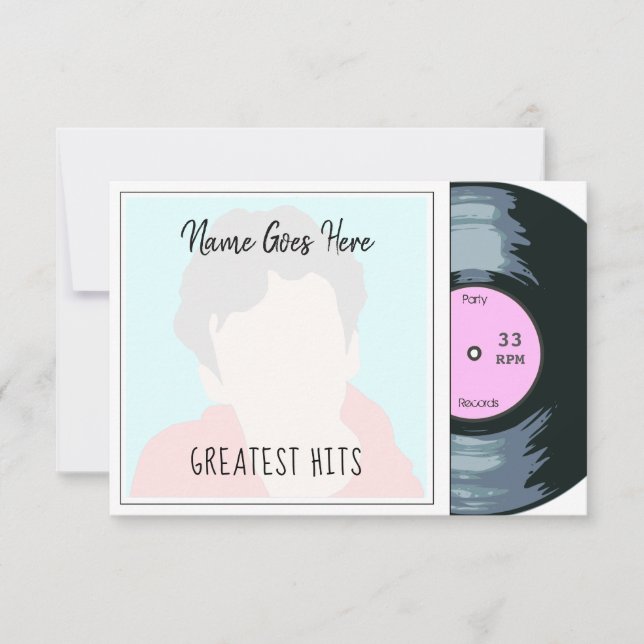 Customizable Photo Record Sleeve Party Invitation (Front)