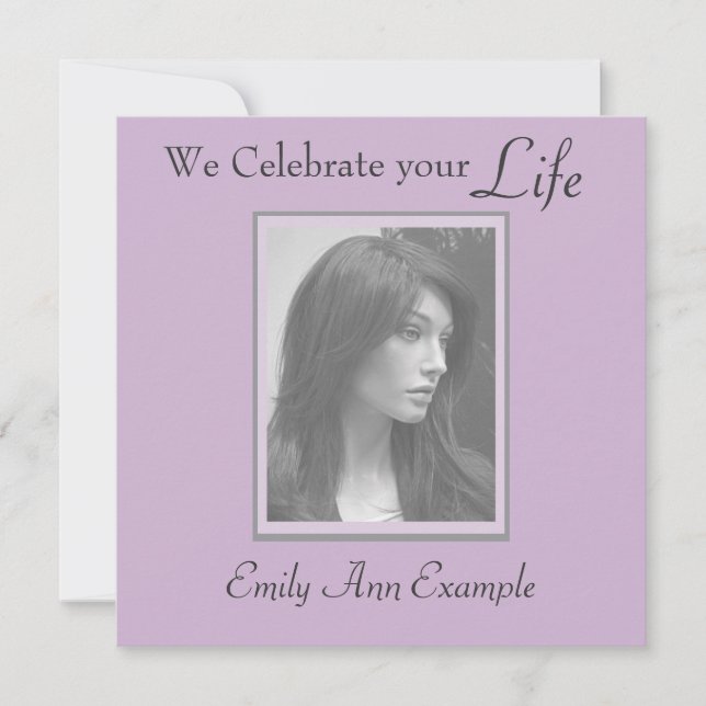 Customizable Photo Remembrance / Funeral Invitation (Front)