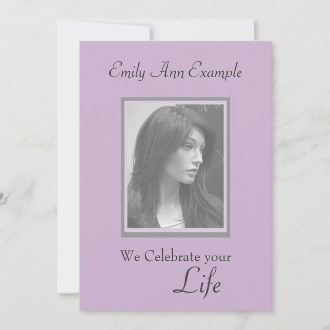 Customizable Photo Remembrance / Funeral Invitation (Front)