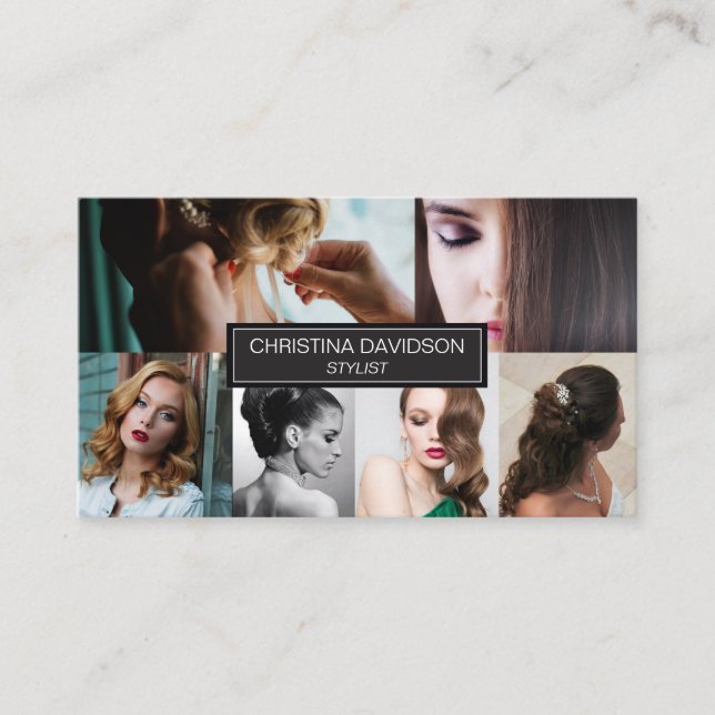 Customizable Photo Salon Makeup Hair stylist Business Card (Front)