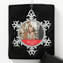 Customizable Photo Snowflake Framed Ornament