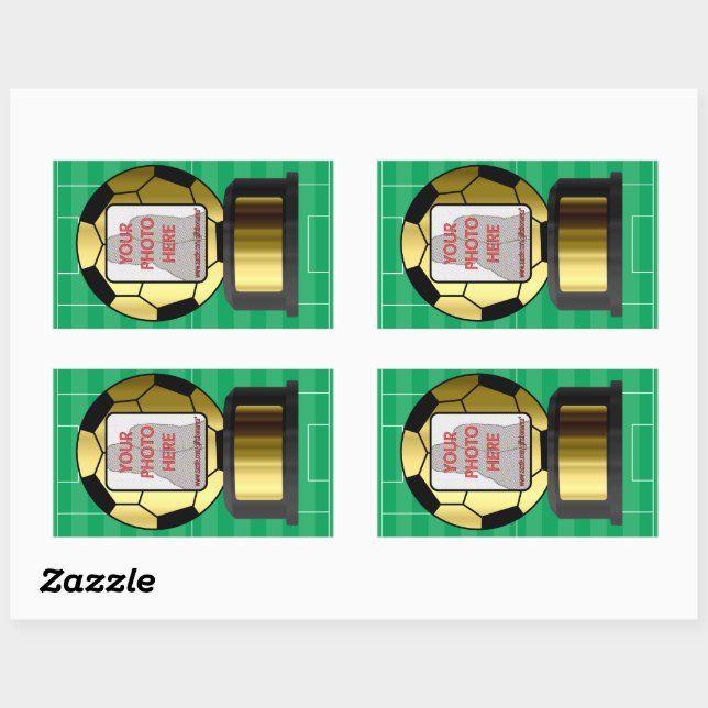 Customizable photo soccer ball award stickers (Sheet)