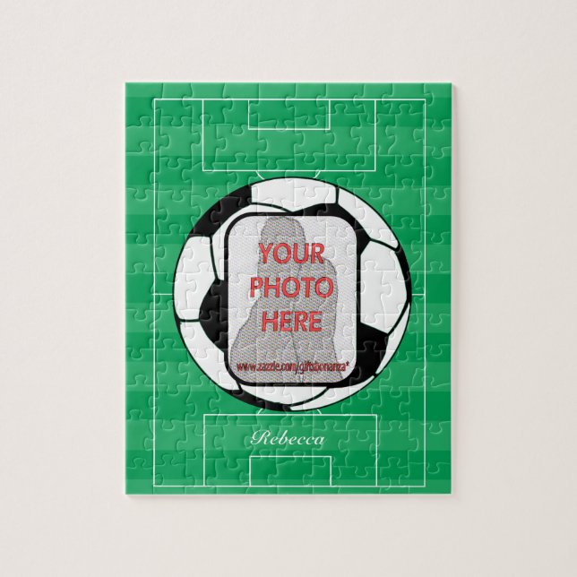 Customizable photo soccer ball jigsaw puzzle (Vertical)