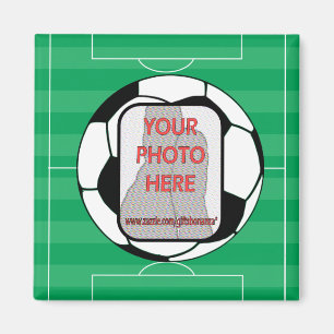 Customizable photo soccer ball magnet