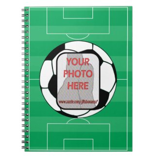 Customizable photo soccer ball spiral note book