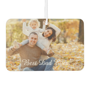 Customizable Photo & Text 'Best Dad Ever' Keepsake Air Freshener