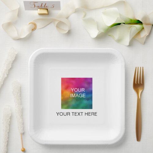 Customizable Photo Text Event Party Baby Shower Paper Plates