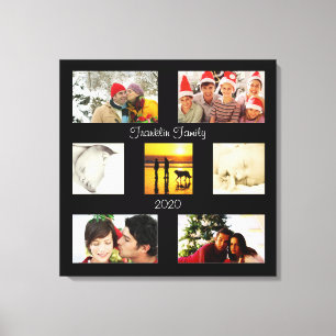 Customizable photo text family portrait canvas art