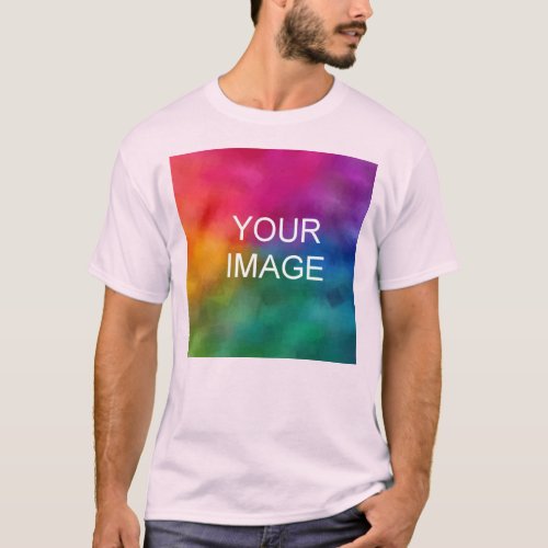 Customizable Photo Text Pale Pink Template Mens T_Shirt