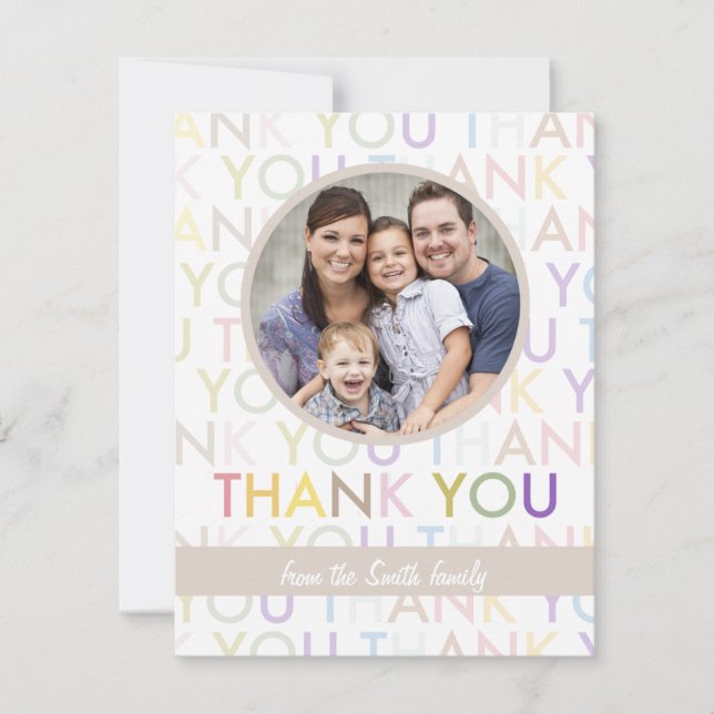 Customizable Photo Thank You Card | From All of Us (Front)