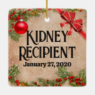 Customizable Photo Transplant Recipient Christmas Ceramic Ornament