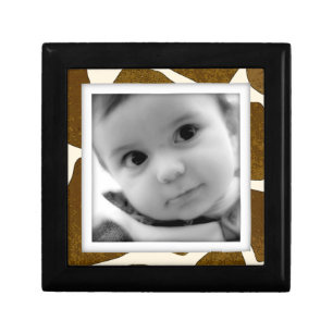Customizable Photo Upload Giraffe Print Gift Box
