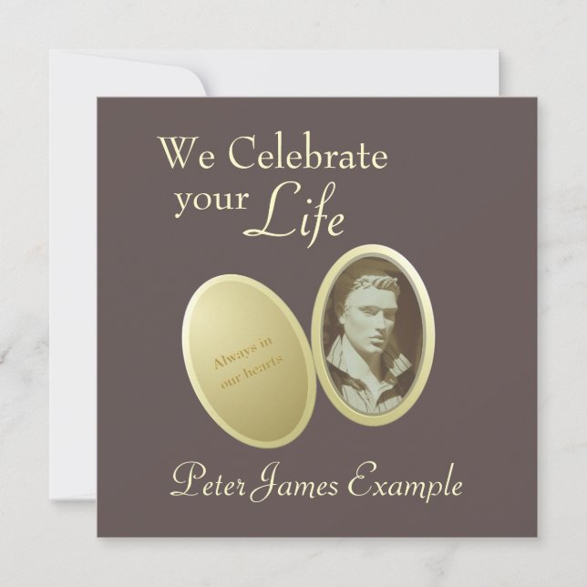 Customizable Photo: Wake / (Living) Funeral Invitation (Front)