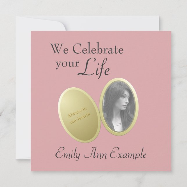 Customizable Photo: Wake / (Living) Funeral Invitation (Front)