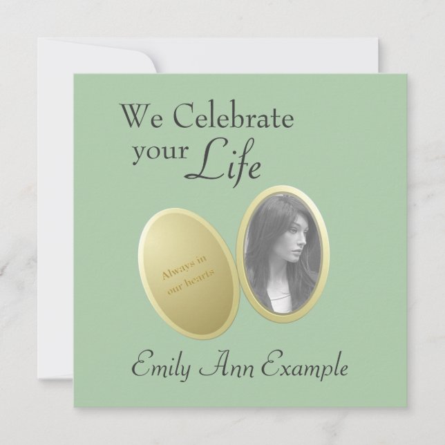 Customizable Photo: Wake / (Living) Funeral Invitation (Front)