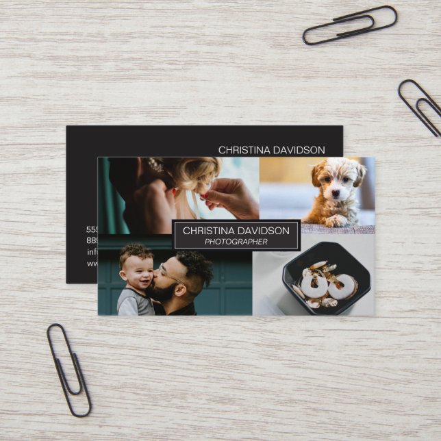 Customizable Photographer portfolio of work Business Card (Front/Back In Situ)