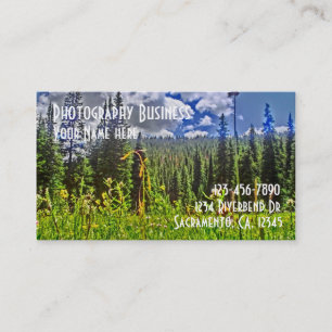 Customizable photography meadow business cards