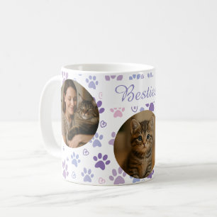 Customizable Photos Paw Print Mug for Pet Lovers