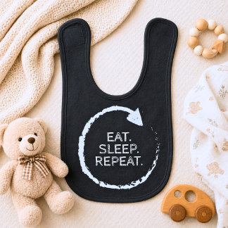 Customizable Phrase Eat. Sleep. Repeat. Baby Bib