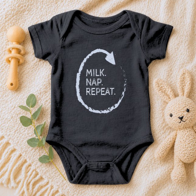 Customizable Phrase Milk. Nap. Repeat. Baby Bodysuit (Creator Uploaded)