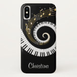 Customizable Piano Keys And Gold Music Notes Iphone X Case at Zazzle