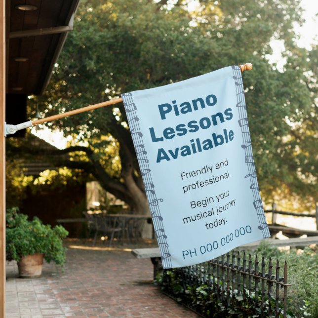 CUSTOMIZABLE PIANO LESSONS HOUSE FLAG (In SItu)