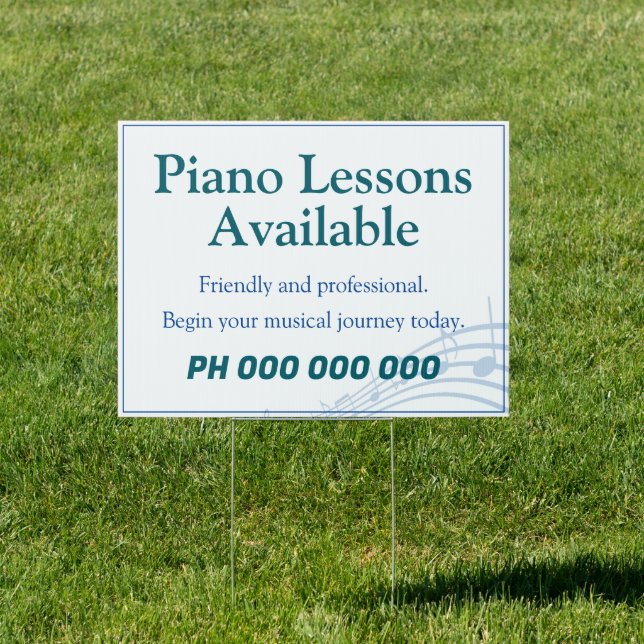 CUSTOMIZABLE PIANO LESSONS SIGN (Insitu)