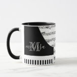 Customizable Piano  Mug<br><div class="desc">cute piano with sheet music,  edit greeting,  and your own accent piece (floral,  etc.)</div>