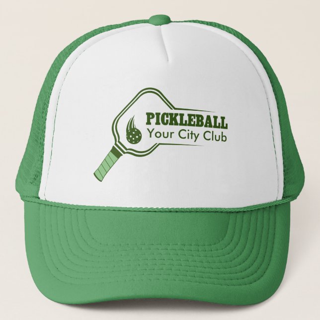 Customizable Pickleball Club Green Trucker Hat (Front)