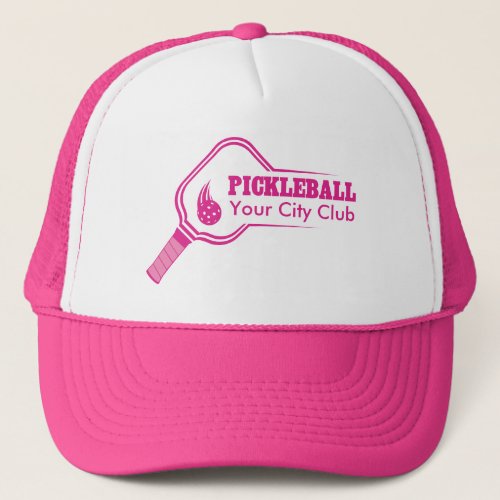 Customizable Pickleball Club Pink Trucker Hat