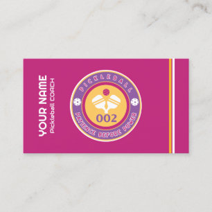 Customizable pickleball coach pink business card