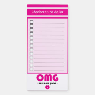 Customizable Pickleball One More Game To do list Magnetic Notepad