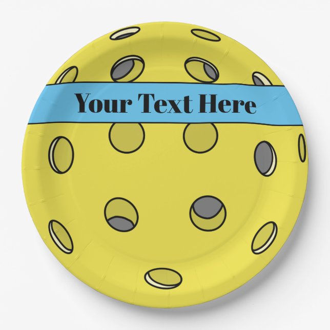 Customizable Pickleball Party Plate (Front)