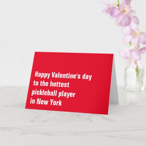 Customizable  Pickleball  Valentines Day Card