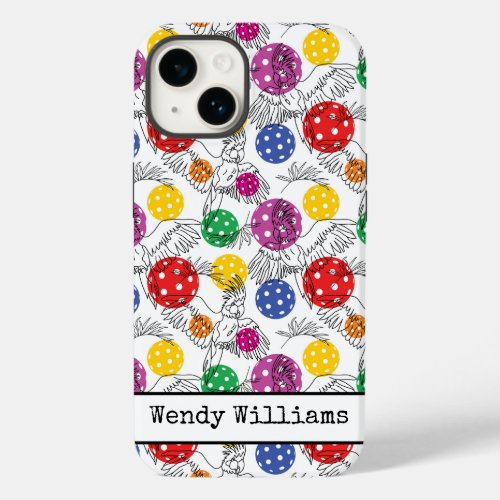 Customizable Pickleball with parrots iPhone 14 Case_Mate iPhone 14 Case