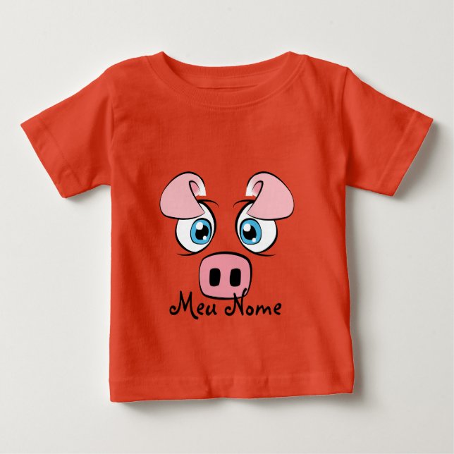 Customizable Pig Baby T-Shirt (Front)