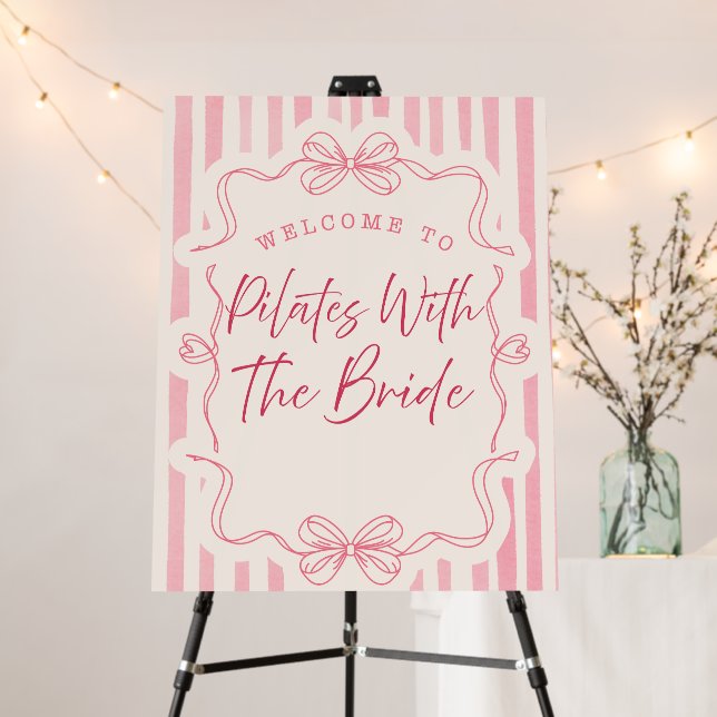 Customizable Pilates Bachelorette Party Sign (In Situ (Stand))