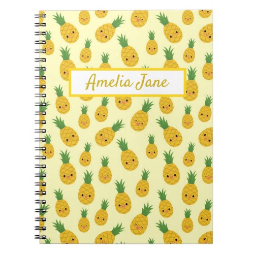 Customizable Pineapple Print Notebook