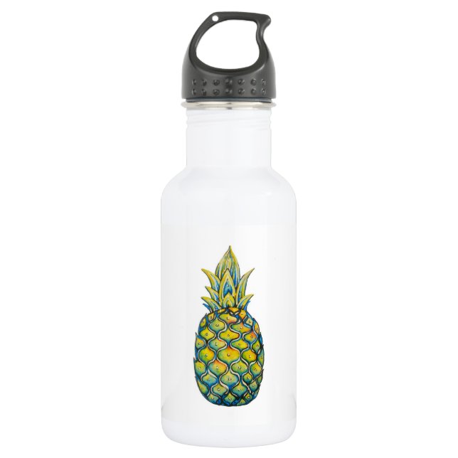 Customizable Pineapple Print Water Bottle (Front)