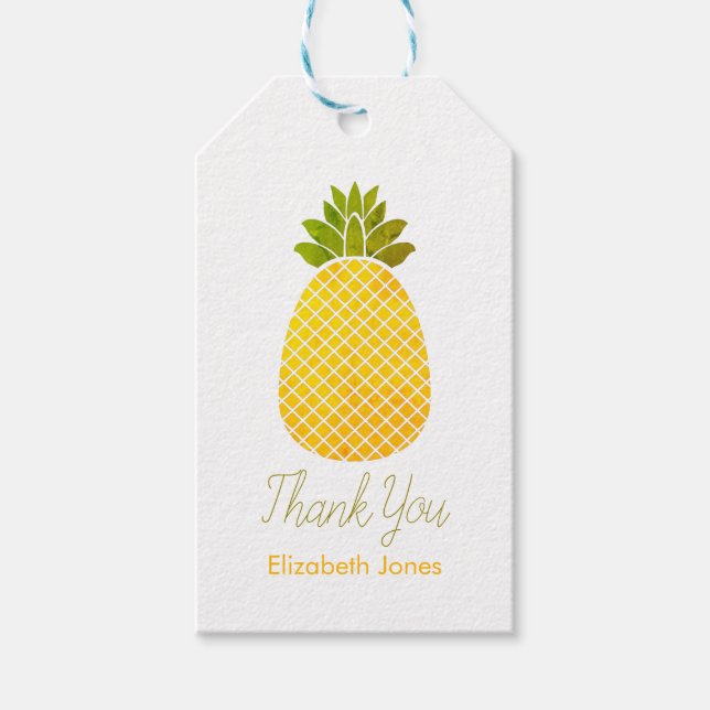 Customizable Pineapple Thank You Gift Tags (Front)
