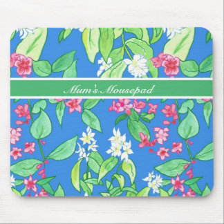 Customizable, Pink and White Blossom Mousepad
