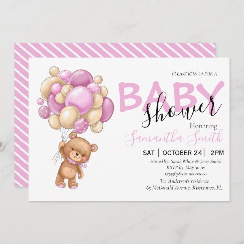 customizable pink baby shower invitations