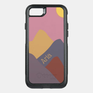 Customizable Pink Boho Mountains Otterbox  Commuter iPhone SE/8/7 Case