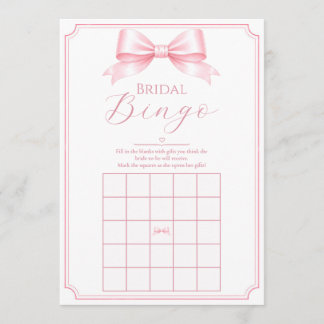 Customizable Pink Bridal Shower Bingo Gift Game 