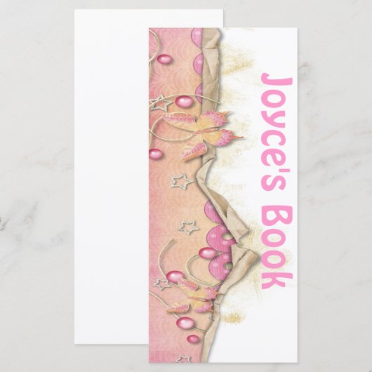 Customizable Pink Butterfly Bookmark Book Mark (Front/Back)