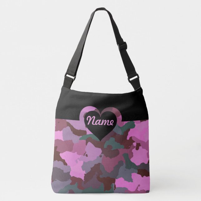 Customizable Pink Camo for Large Crossbody Bag (Front)
