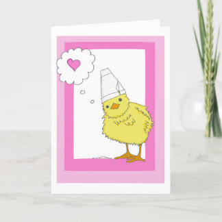 Customizable Pink Chicken Valentine’s Day Card
