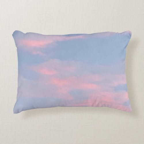 Customizable Pink Clouds Accent Pillow