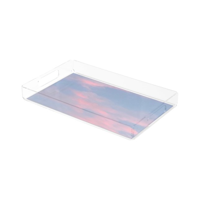 Customizable Pink Clouds Acrylic Tray (Angled)