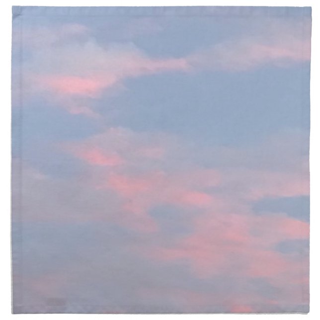 Customizable Pink Clouds Cloth Napkin (Front)